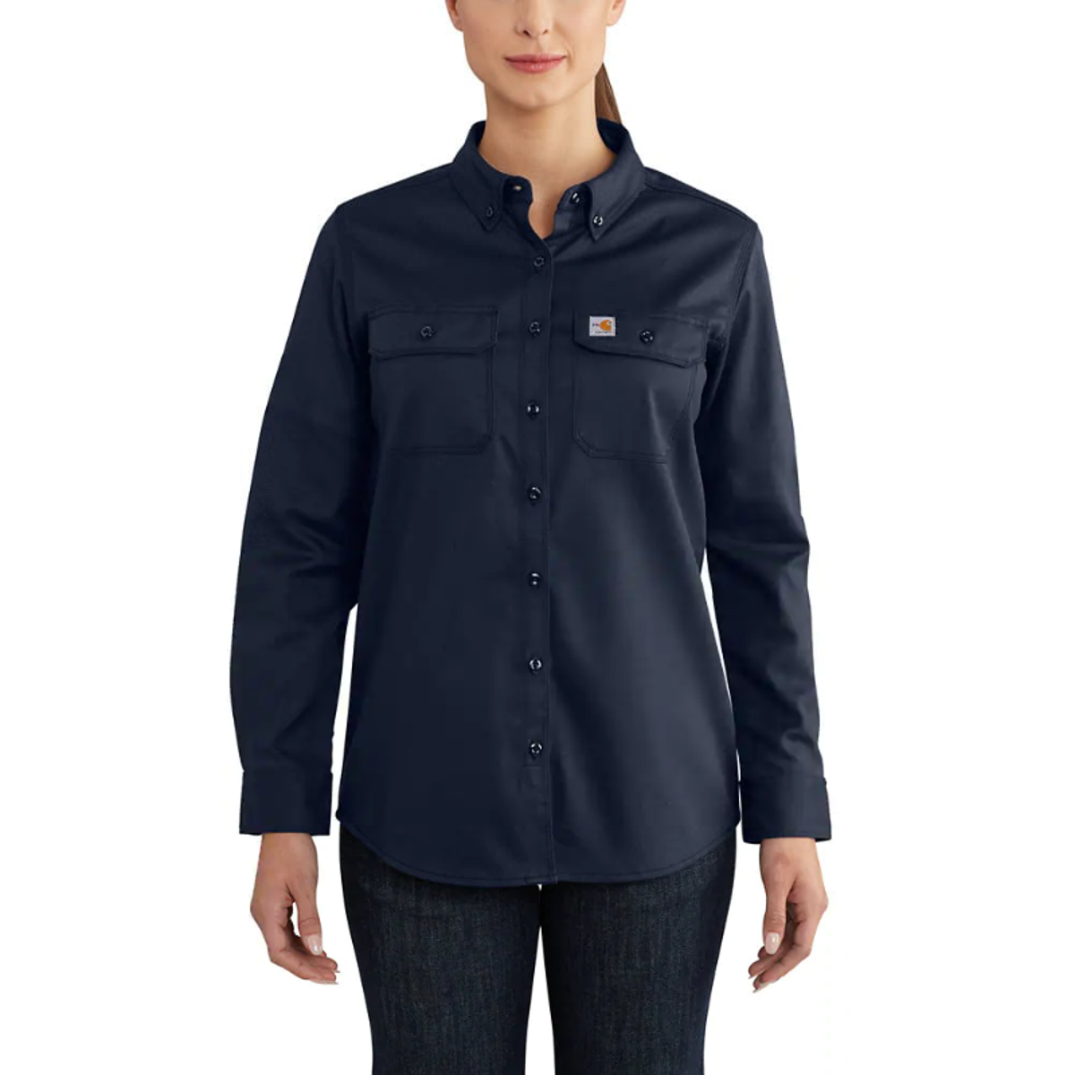 (取寄) カーハート レディース フレームレジスタント ラギッド フレックス ツイル シャツ Carhartt women Flame-Resistant Rugged Flex Twill Shirt Khaki Women's FR Rugged Flex Twill Shirt